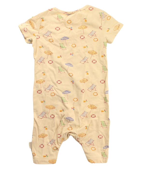 A Yellow Short Sleeve Rompers from Petit Piao in size 2T for neutral. (Back View)