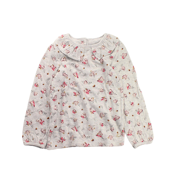 A White Long Sleeve Tops from Petit Bateau in size 4T for girl. (Front View)