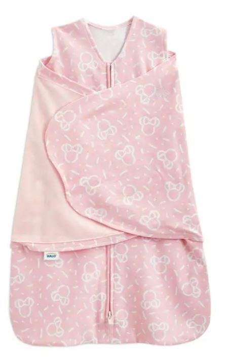 A Pink Sleepsacs from HALO in size 3-6M for girl. (Front View)