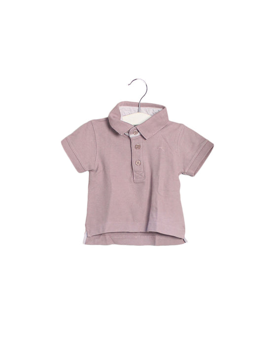 A Purple Short Sleeve Polos from Château de Sable in size 3-6M for boy. (Front View)