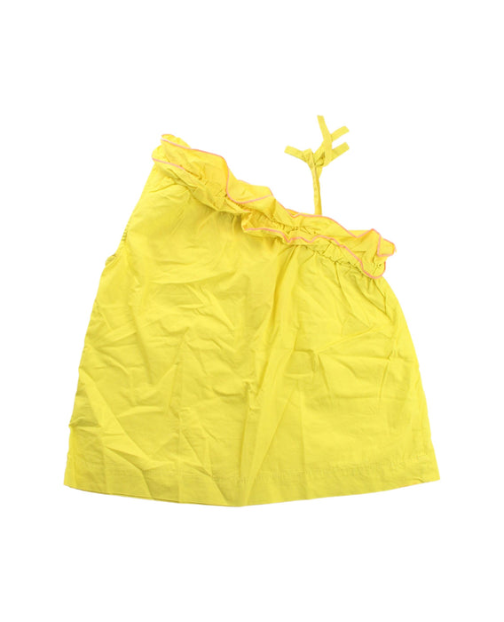 A Yellow Sleeveless Tops from Crewcuts in size 7Y for girl. (Back View)