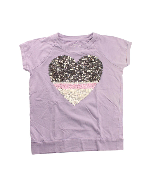 A Purple Short Sleeve Tops from Crewcuts in size 6T for girl. (Front View)