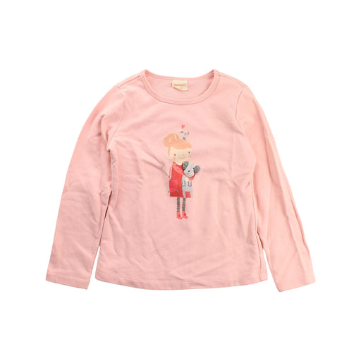 A Pink Long Sleeve T Shirts from Momonittu in size 8Y for girl. (Front View)