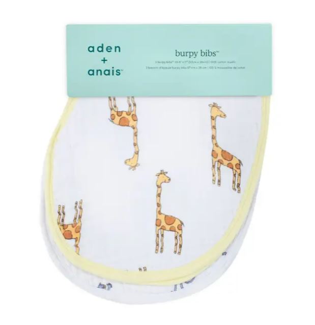 A White Bibs from Aden & Anais in size O/S for neutral. (Front View)