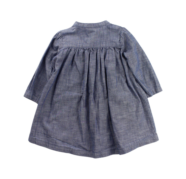 A Grey Long Sleeve Dresses from Petit Bateau in size 12-18M for girl. (Back View)