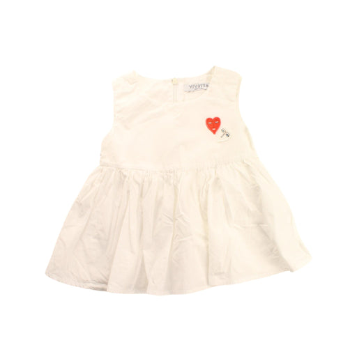 A White Sleeveless Dresses from Vivetta in size 4T for girl. (Front View)