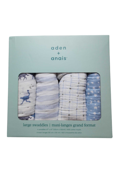 A Blue Swaddles from Aden & Anais in size O/S for neutral. (Front View)