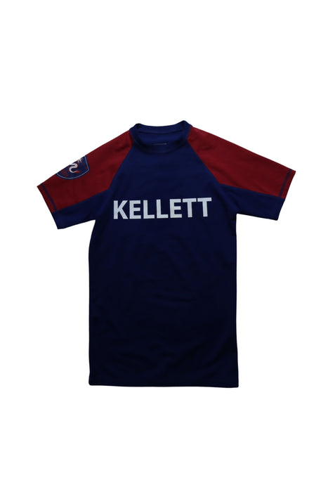 A Blue Rash Guards from Kellett School in size 4T for boy. (Front View)