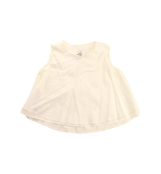 A White Sleeveless Dresses from Il Gufo in size 4T for girl. (Front View)