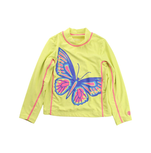 A Yellow Rash Guards from Coolibar in size 4T for girl. (Front View)