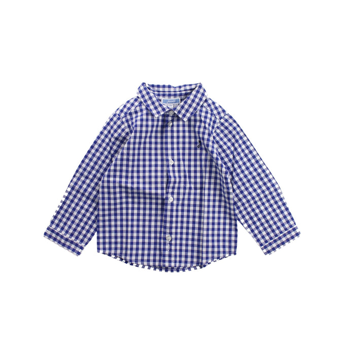 A Blue Long Sleeve Shirts from Jacadi in size 12-18M for boy. (Front View)