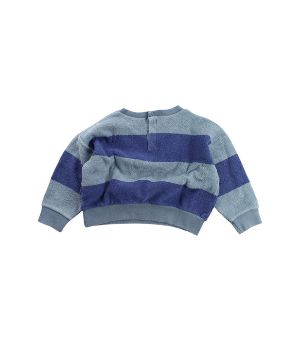 A Blue Crewneck Sweatshirts from Petit Bateau in size 12-18M for boy. (Back View)