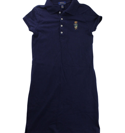 A Blue Short Sleeve Dresses from Polo Ralph Lauren in size 8Y for girl. (Front View)
