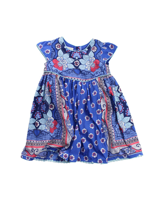 A Blue Short Sleeve Dresses from Monsoon in size 6-12M for girl. (Front View)