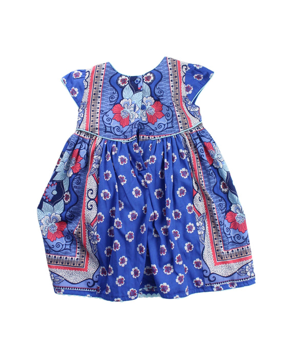 A Blue Short Sleeve Dresses from Monsoon in size 6-12M for girl. (Back View)