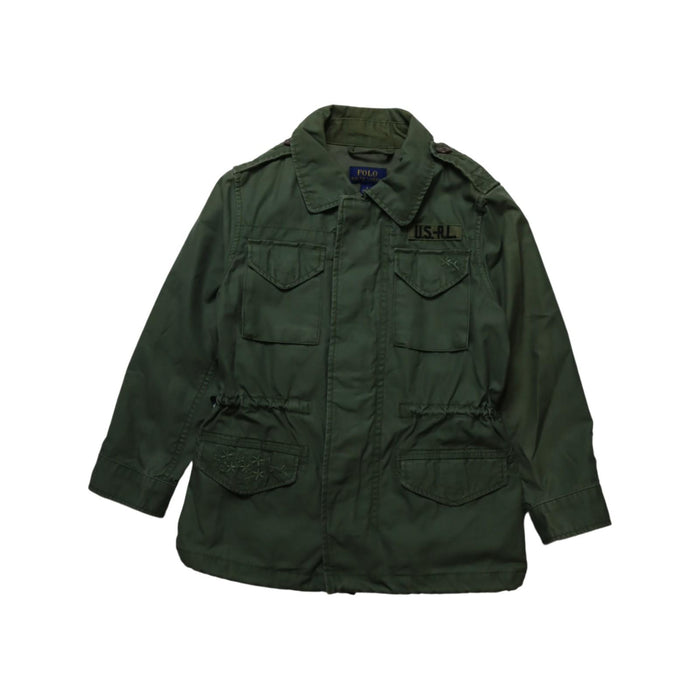 A Green Coats from Polo Ralph Lauren in size 6T for girl. (Front View)