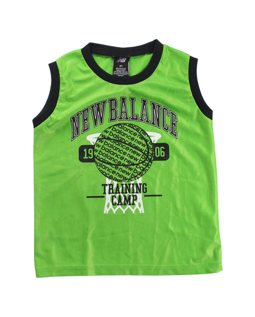 A Green Sleeveless T Shirts from New Balance in size 4T for boy. (Front View)