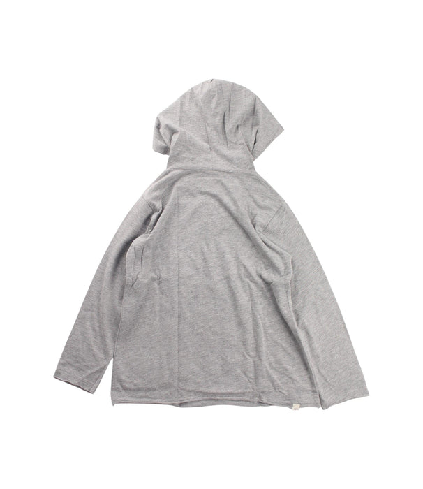 A Grey Hooded Sweatshirts from Mini Mioche in size 4T for boy. (Back View)