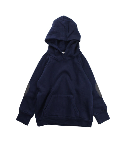 A Blue Hooded Sweatshirts from Mini Mioche in size 4T for boy. (Front View)