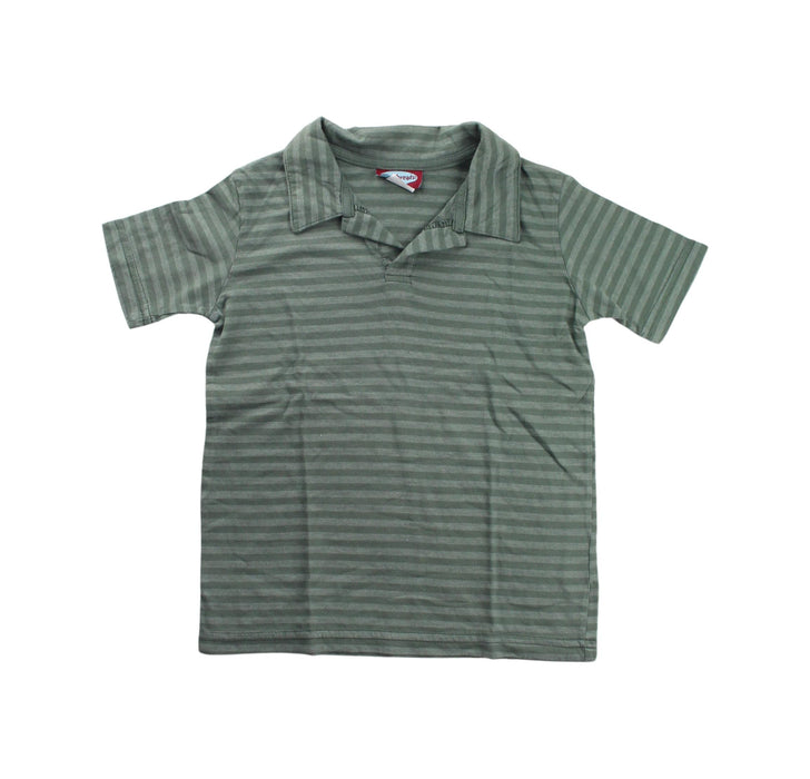 A Green Short Sleeve Polos from City Threads in size 5T for boy. (Front View)