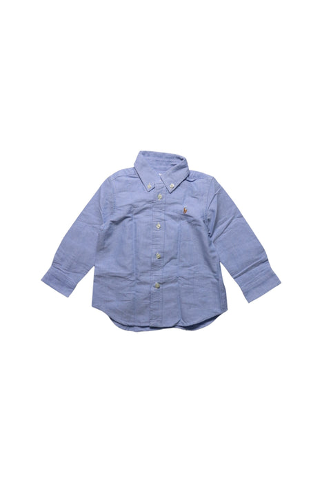 A Blue Long Sleeve Shirts from Ralph Lauren in size 12-18M for boy. (Front View)