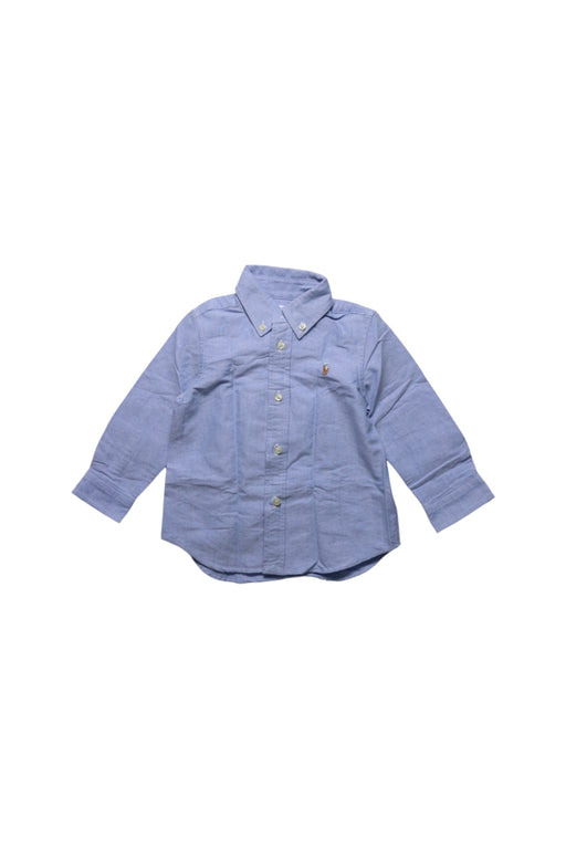 A Blue Long Sleeve Shirts from Ralph Lauren in size 12-18M for boy. (Front View)