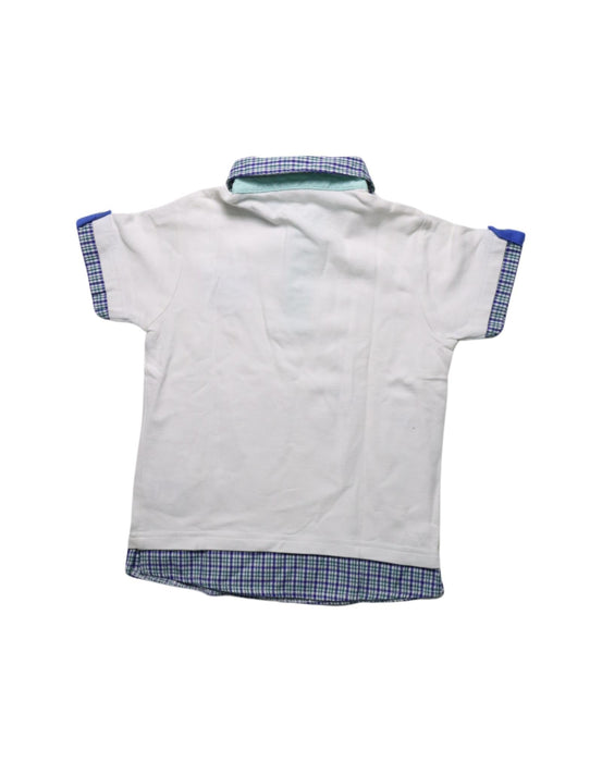 A Blue Short Sleeve Polos from Chickeeduck in size 4T for boy. (Back View)