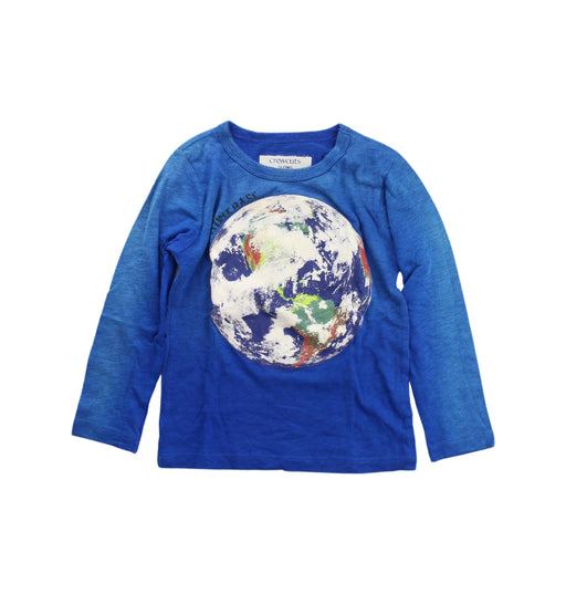 A Blue Long Sleeve T Shirts from Crewcuts in size 3T for boy. (Front View)