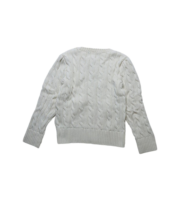 A White Knit Sweaters from Polo Ralph Lauren in size 5T for girl. (Back View)