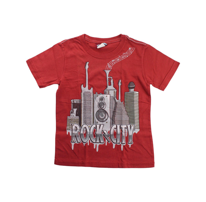 A Red Short Sleeve T Shirts from City Threads in size 4T for boy. (Front View)