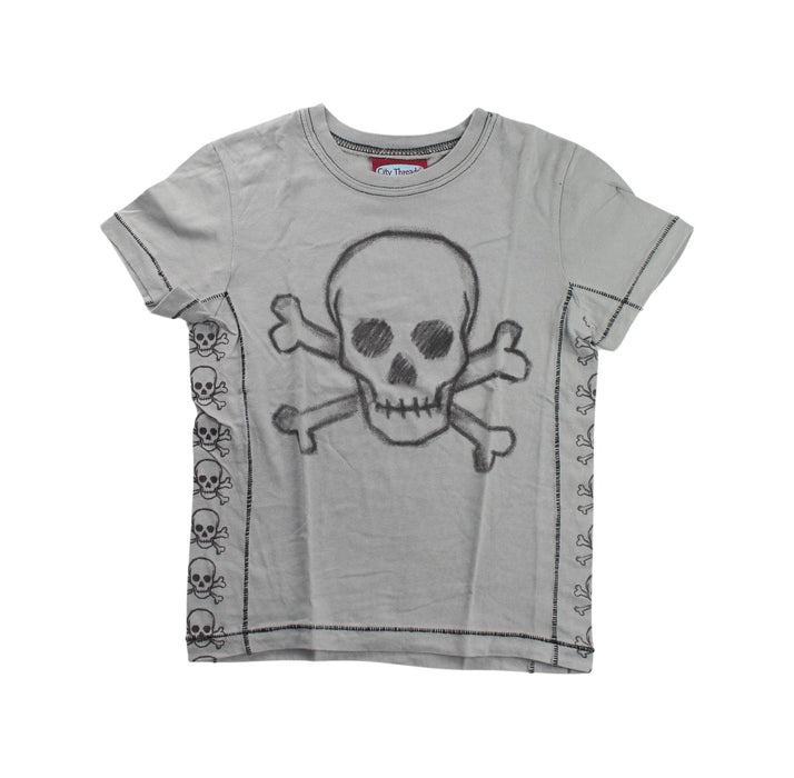 A Grey Short Sleeve T Shirts from City Threads in size 4T for boy. (Front View)