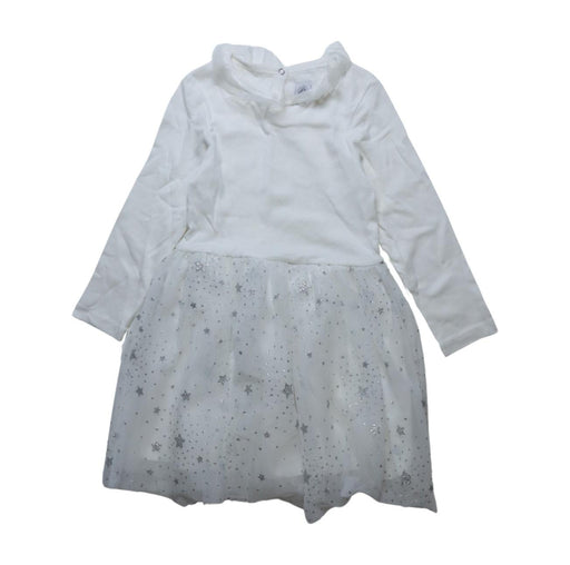 A White Long Sleeve Dresses from Petit Bateau in size 4T for girl. (Front View)