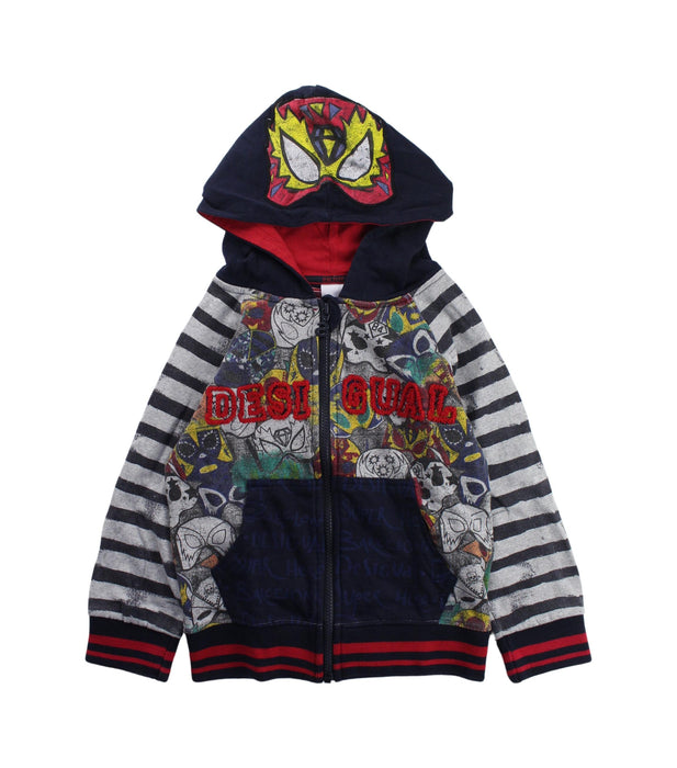 A Blue Zippered Sweatshirts from Desigual in size 3T for boy. (Front View)