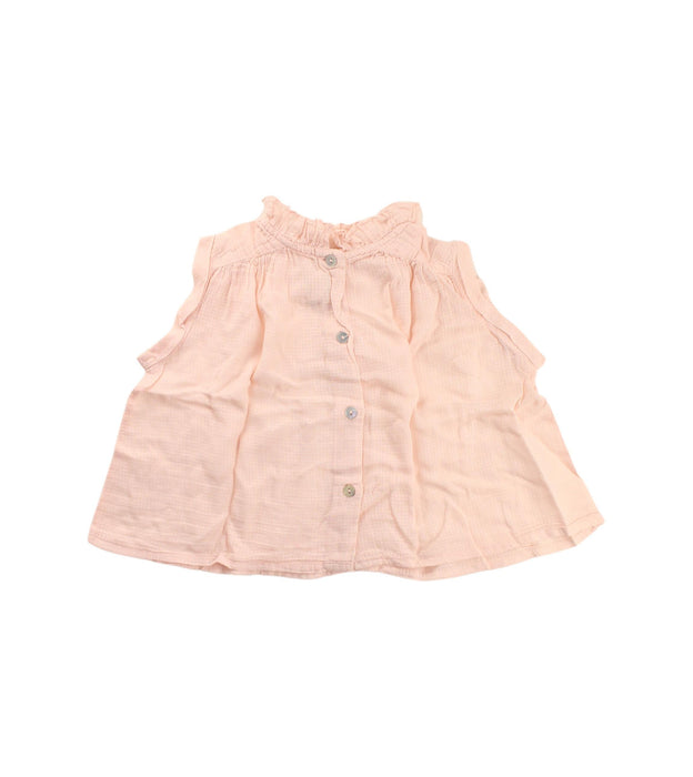 A Peach Sleeveless Tops from Bonton in size 12-18M for girl. (Back View)