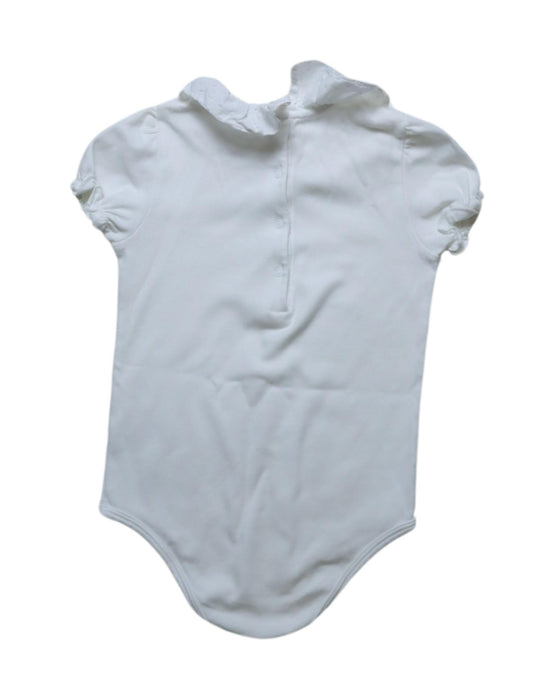 A White Short Sleeve Bodysuits from Nanos in size 3T for girl. (Back View)