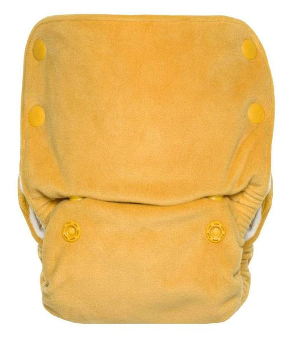 A Yellow Cloth Diapers from GroVia in size O/S for neutral. (Front View)