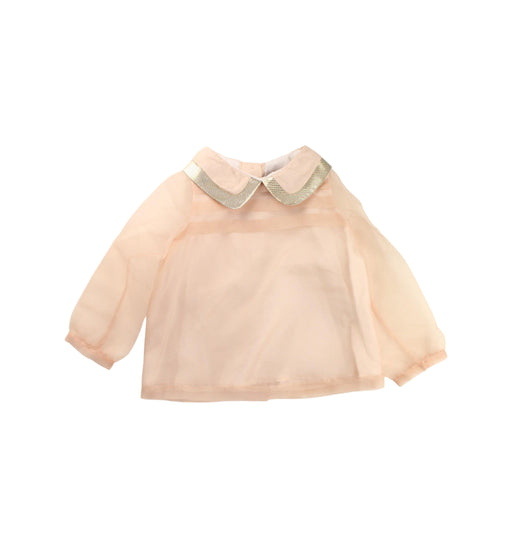 A Beige Long Sleeve Tops from Hucklebones in size 4T for girl. (Front View)