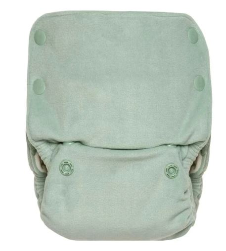 A Green Cloth Diapers from GroVia in size O/S for neutral. (Front View)