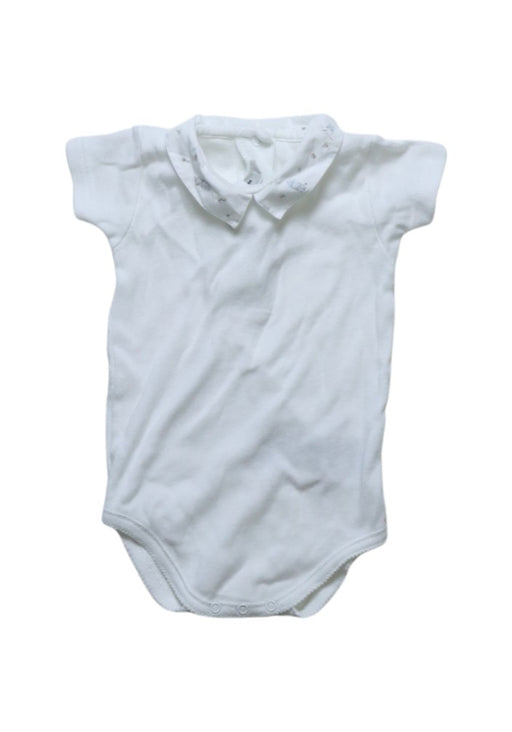 A White Short Sleeve Bodysuits from Bonpoint in size 0-3M for neutral. (Front View)