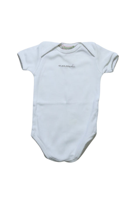 A White Short Sleeve Bodysuits from Bonpoint in size 0-3M for neutral. (Front View)