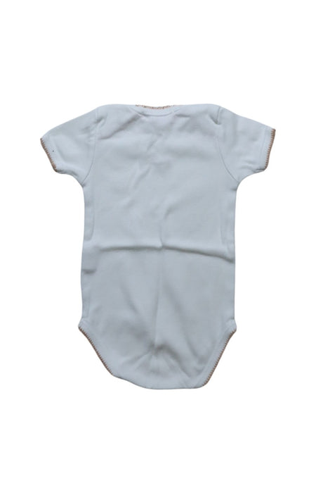 A White Short Sleeve Bodysuits from Bonpoint in size 0-3M for neutral. (Back View)