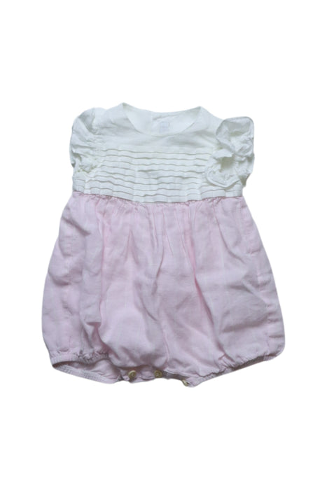 A Pink Short Sleeve Rompers from Il Gufo in size 0-3M for girl. (Front View)