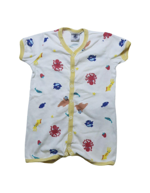 A Multicolour Short Sleeve Rompers from Petit Bateau in size 3-6M for neutral. (Front View)