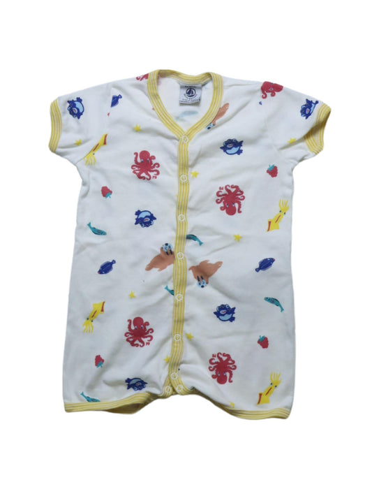 A Multicolour Short Sleeve Rompers from Petit Bateau in size 3-6M for neutral. (Front View)