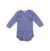 A Blue Long Sleeve Bodysuits from Petit Bateau in size 3-6M for neutral. (Front View)