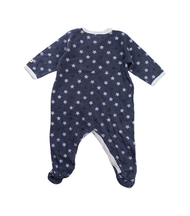 A Navy Onesies from Petit Bateau in size 3-6M for neutral. (Back View)