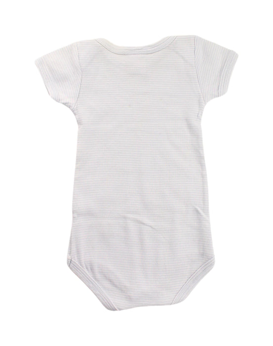 A Blue Short Sleeve Bodysuits from Petit Bateau in size 0-3M for boy. (Back View)