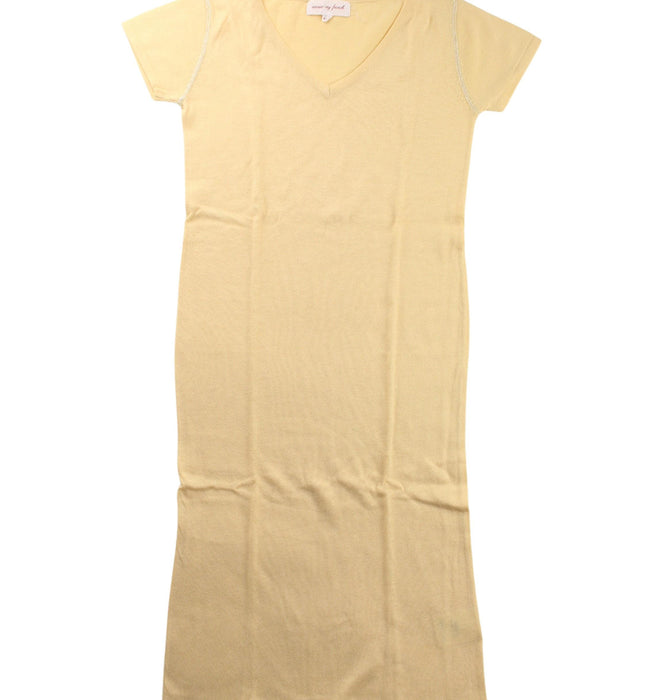 A Yellow Short Sleeve Dresses from Excuse My French in size 8Y for girl. (Front View)