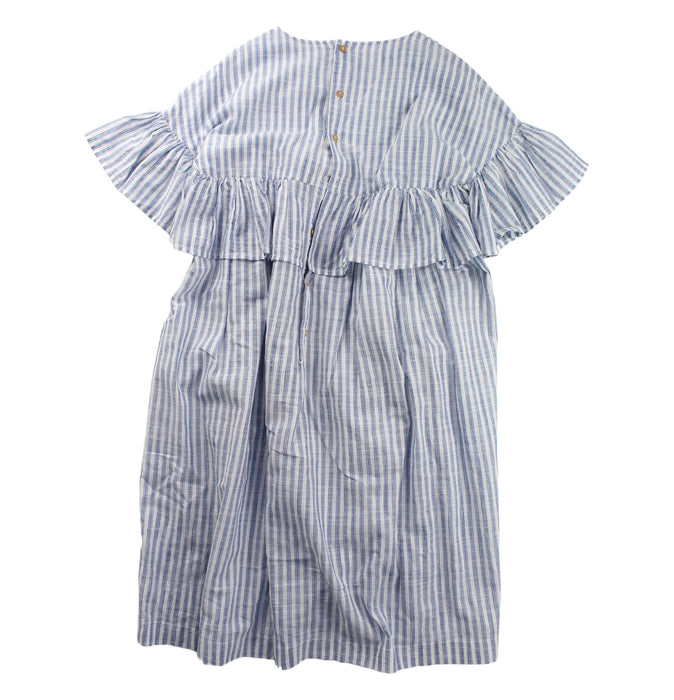 A Blue Short Sleeve Dresses from Il Gufo in size 10Y for girl. (Back View)