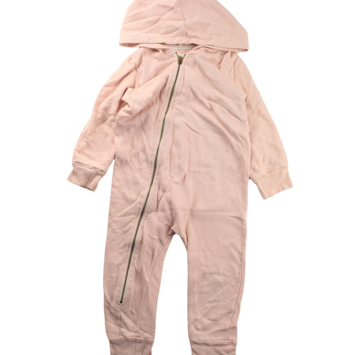 A Pink Long Sleeve Jumpsuits from Mini Mioche in size 3T for neutral. (Front View)